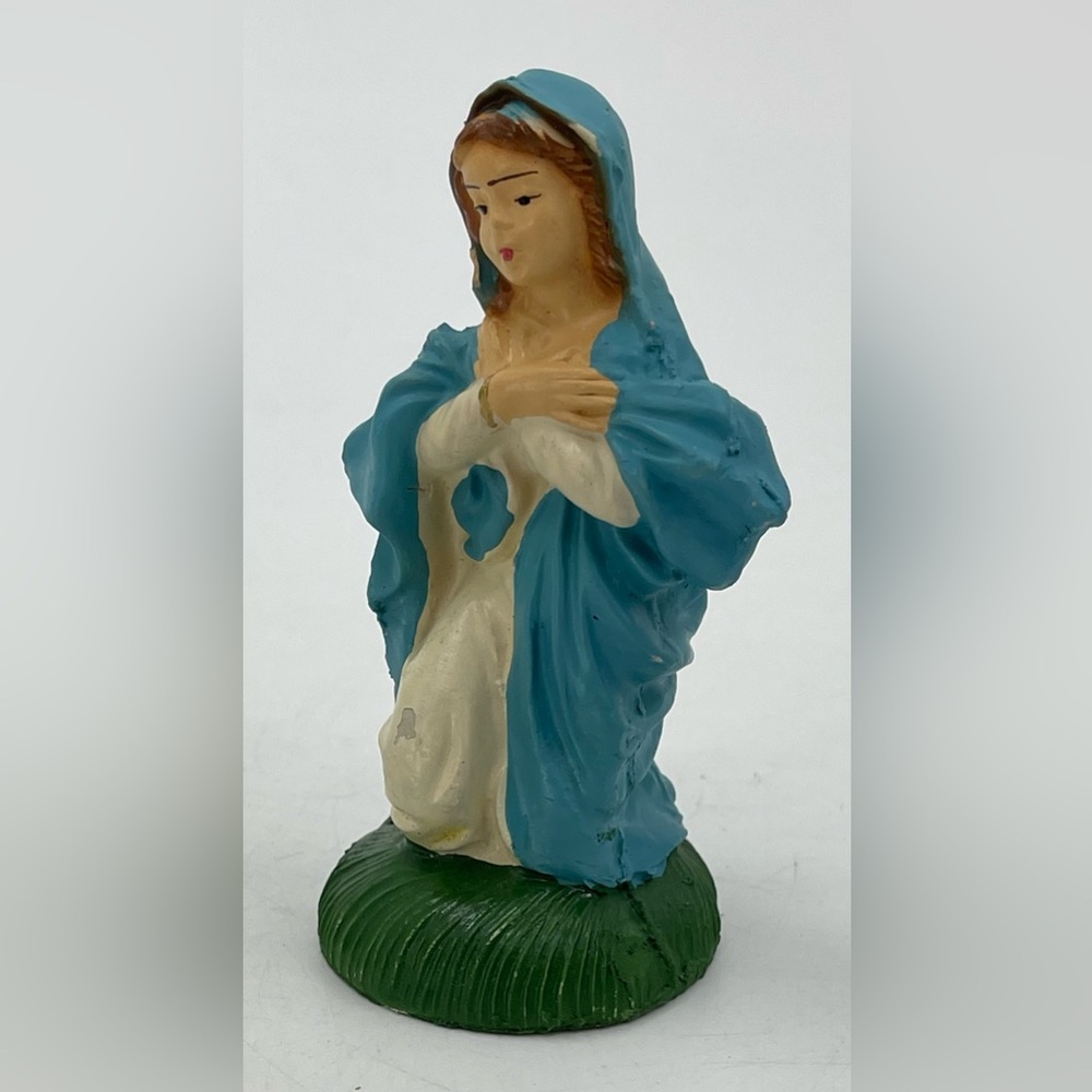 Vintage Nativity  Mary Italy 3.5"‎ Plaster Paper Mache or Chalkware Figurine